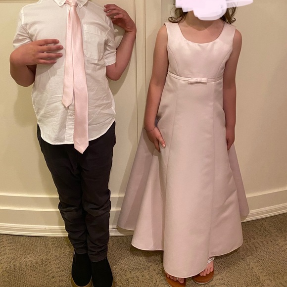 Wedding his and hers matching flower girl dress and boys tie. - Picture 1 of 8